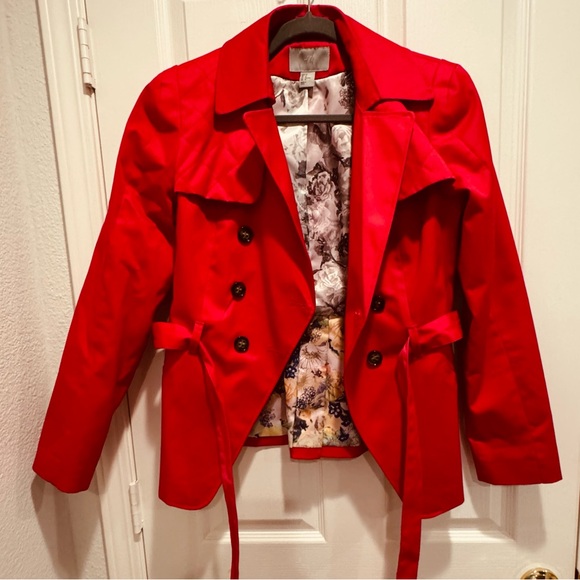 H&M Double Breasted Pink Short Trench Coat Jacket Size US10 EU40. Fits like a 6 - Picture 5 of 8